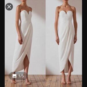 Shona Joy Core U Bustier Dress in Ivory